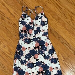 Market & Spruce Navy, Blush & White Strappy Maxi Dress